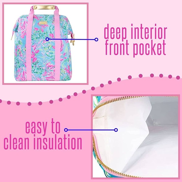 NWT Lilly Pulitzer Pink and Blue Floral Backpack Cooler Practical Design main image 5